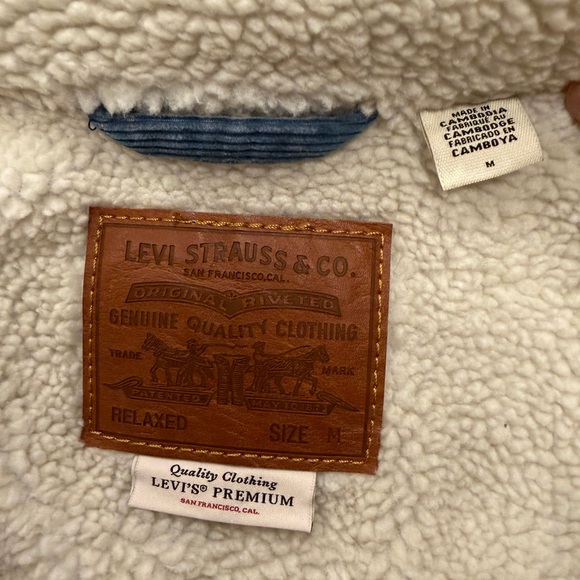 Men's Blue corduroy Jacket with Sherpa Lining - Picture 10 of 10